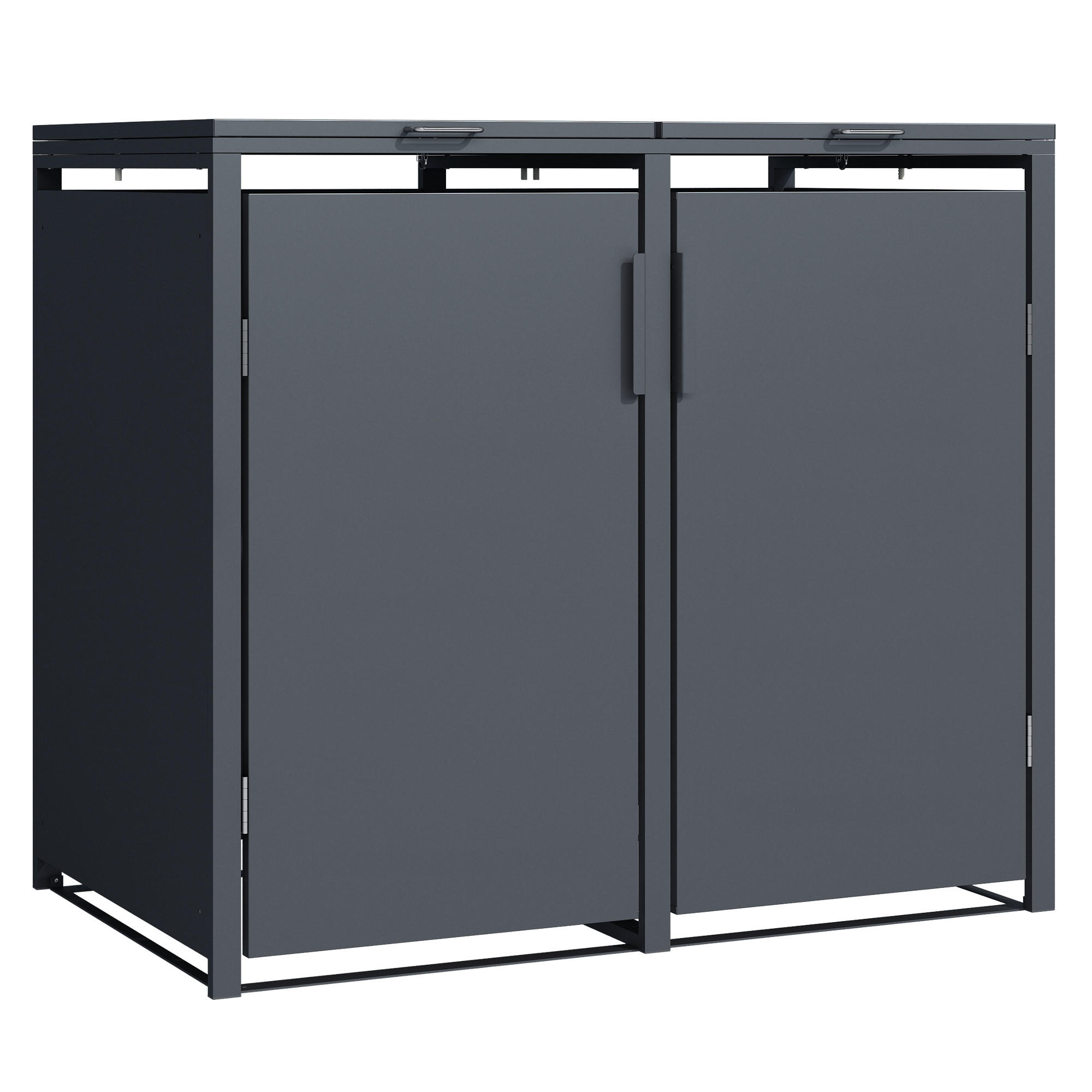 MÜLLTONNENVERKLEIDUNG Dublin - Mülltonnenbox für 2 - , Stahl verzinkt, anthrazit - Grau, Metall (132/116/80cm) - TPFGarden