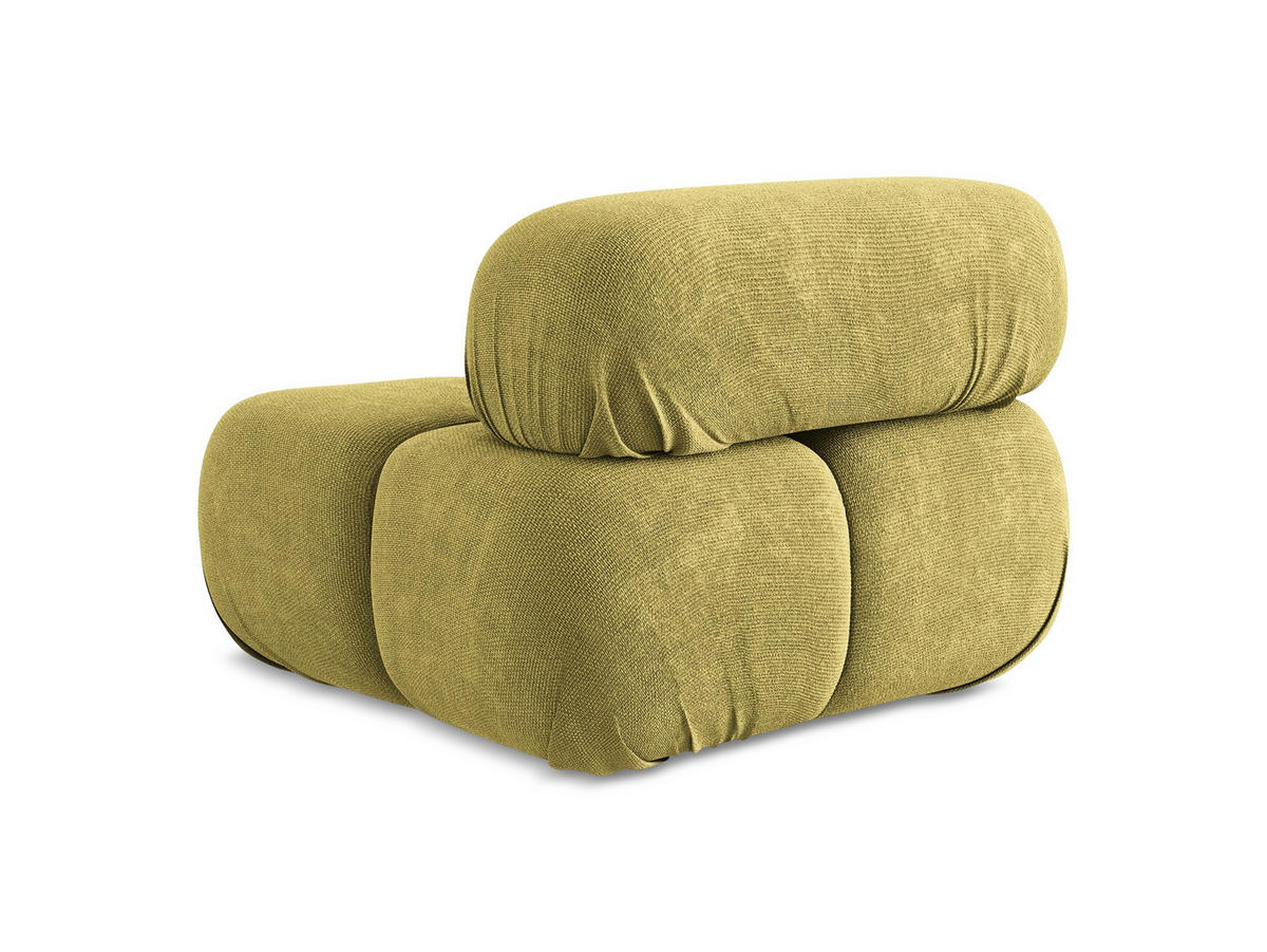 SESSEL Chenille Stoff Grün - Limette/Schwarz, Kunststoff/Textil (96/70/95cm) - Makamii