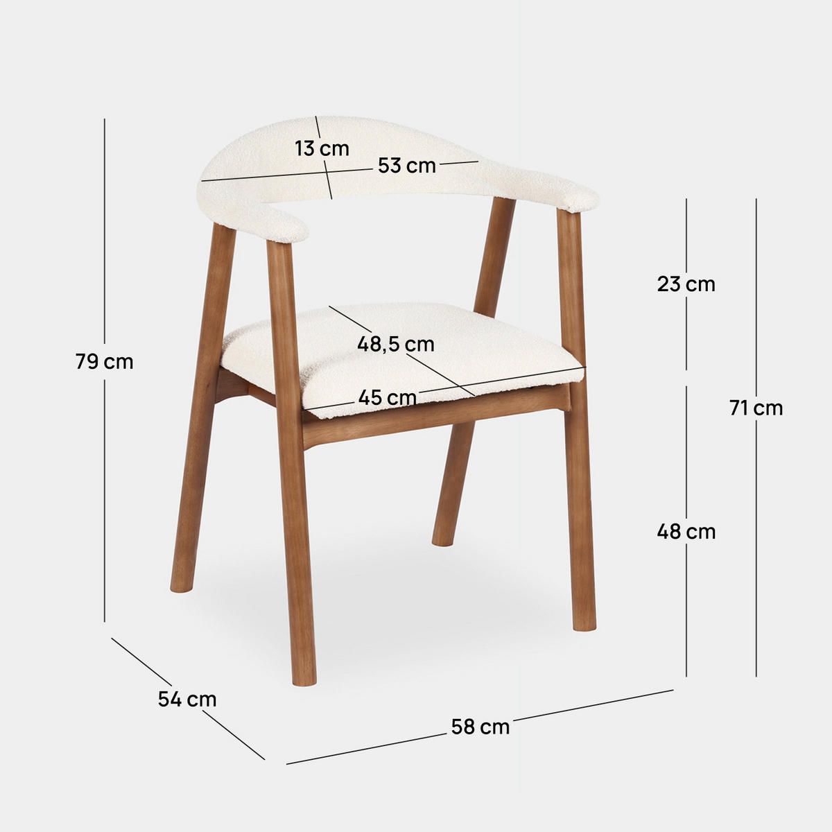 ESSZIMMERSTUHL Noor Beige 58 cm x 79 cm 2er-Set - Beige, Textil (58/79/54cm) - Klast Home