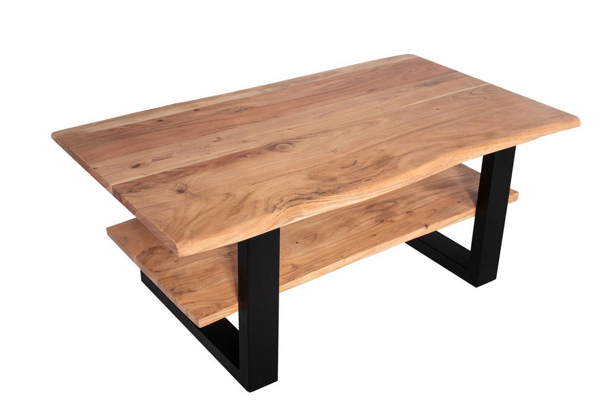 COUCHTISCH PATRICK - Beige/Schwarz, Holz/Metall (65/115/46cm) - SAM