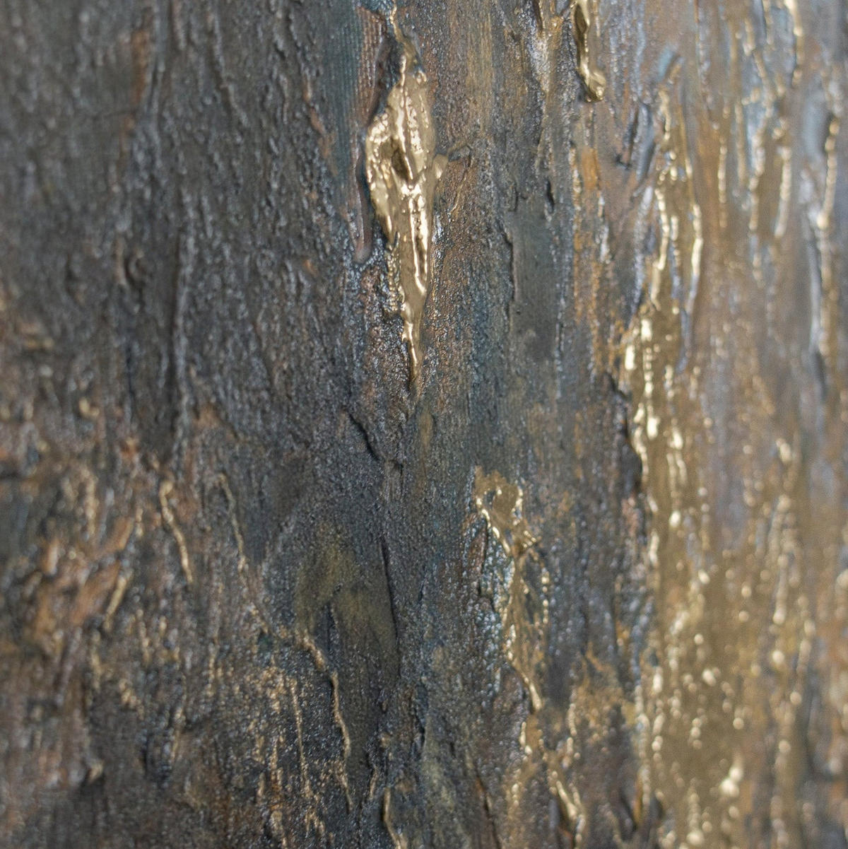 GEMÄLDE Goldene Linien Schattenfugenrahmen Grau 70x50 cm - Grau, Holz (70/50cm) - YS-art gallery