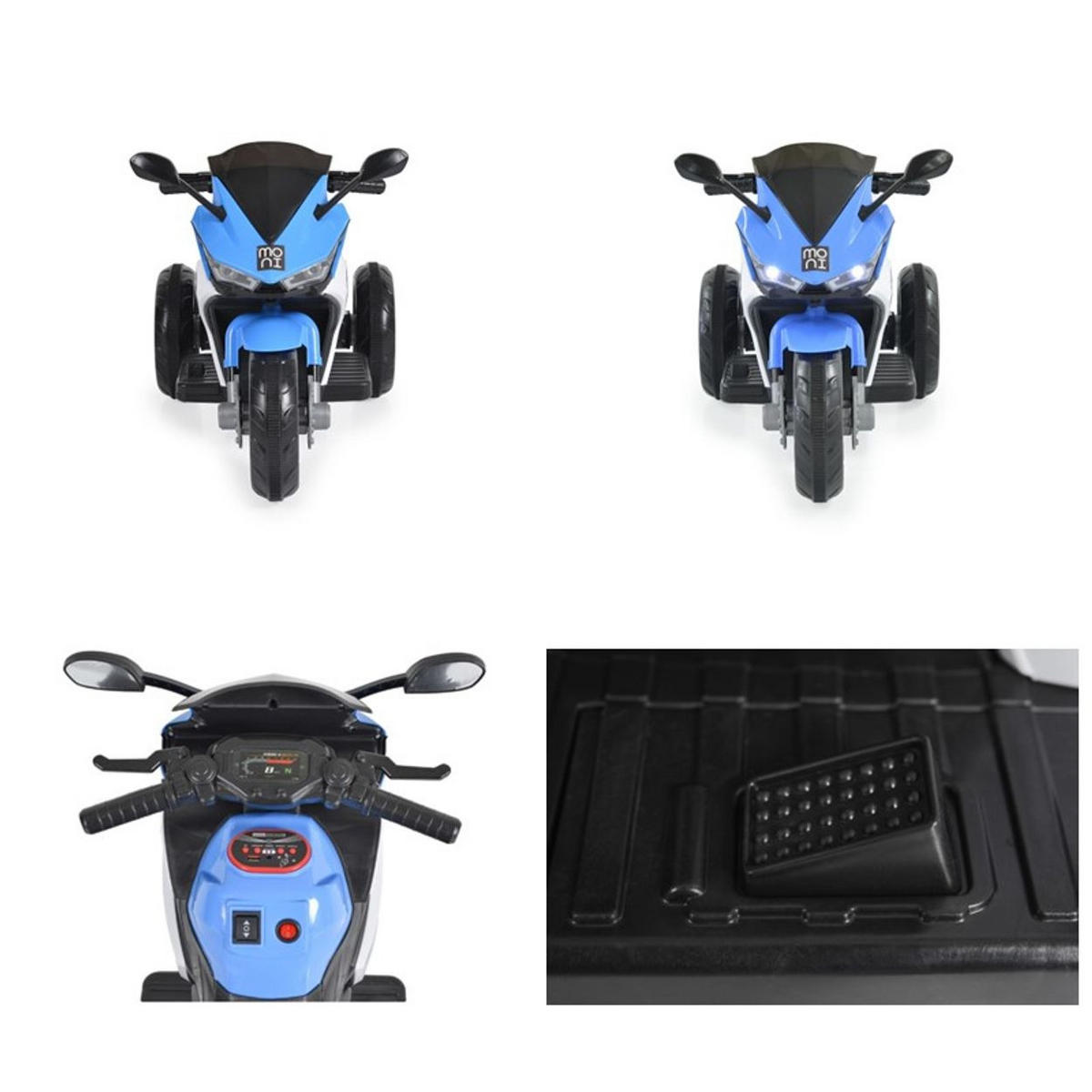 ELEKTROMOTORRAD Hurricane blau drei Räder, Musikfunktion, Rückwärtsgang - Blau, Kunststoff (82/45/55cm) - Moni