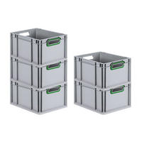 EUROBOX 5x Nextgen Color 22x30x40cm 20 Liter Griffe Grün Offen - Grün, Kunststoff (30/22/40cm) - PROREGAL