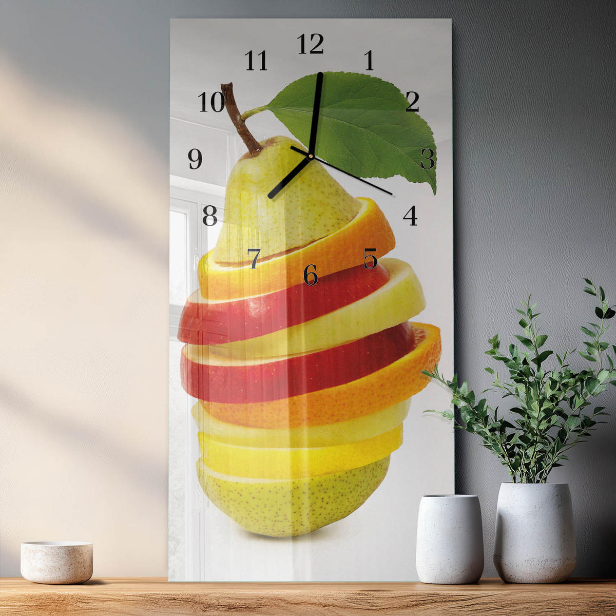 WANDUHR 60x30 cm - Mohnblumen - Multicolor, Glas (30/60/0.4cm) - TULUP