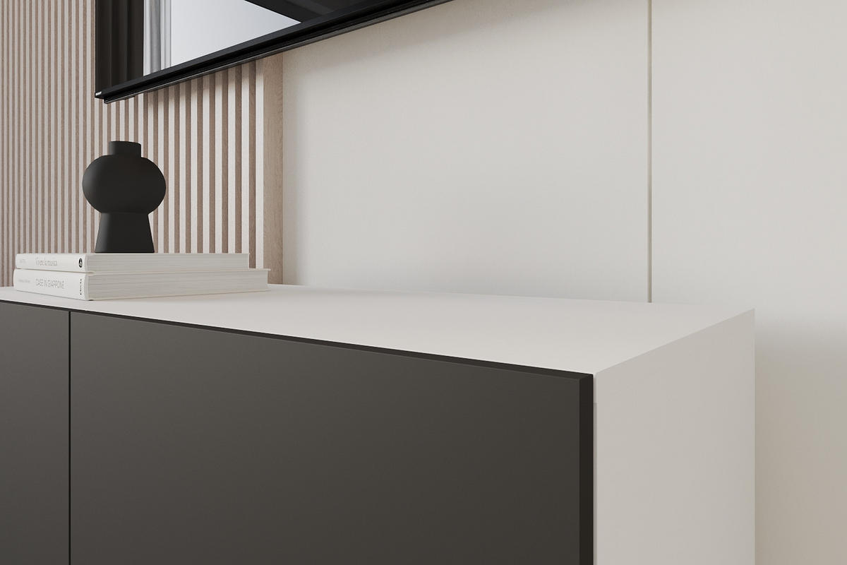 LOWBOARD ELIO-W 100x40x41 cm - Weiß / Schwarz - Weiß, Holzwerkstoff (100/40/41cm) - ALTDECOR