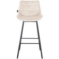 BARHOCKER 4er Set Visen Samt Creme - Creme, Textil (49/105/56cm) - DELUKE