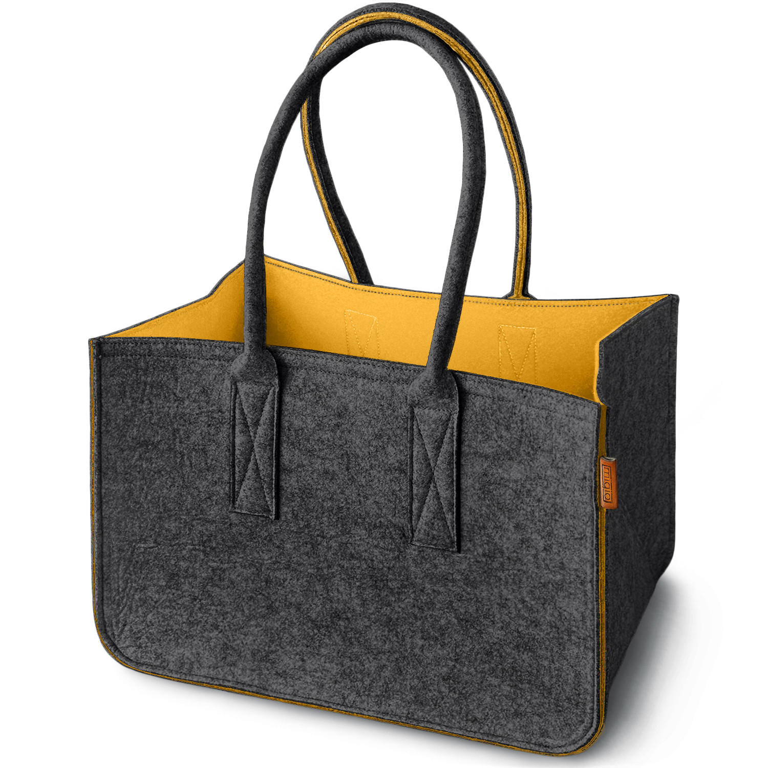 EINKAUFSKORB aus Filz - Dunkelgrau, Textil (40/27/40cm) - Miqio Design