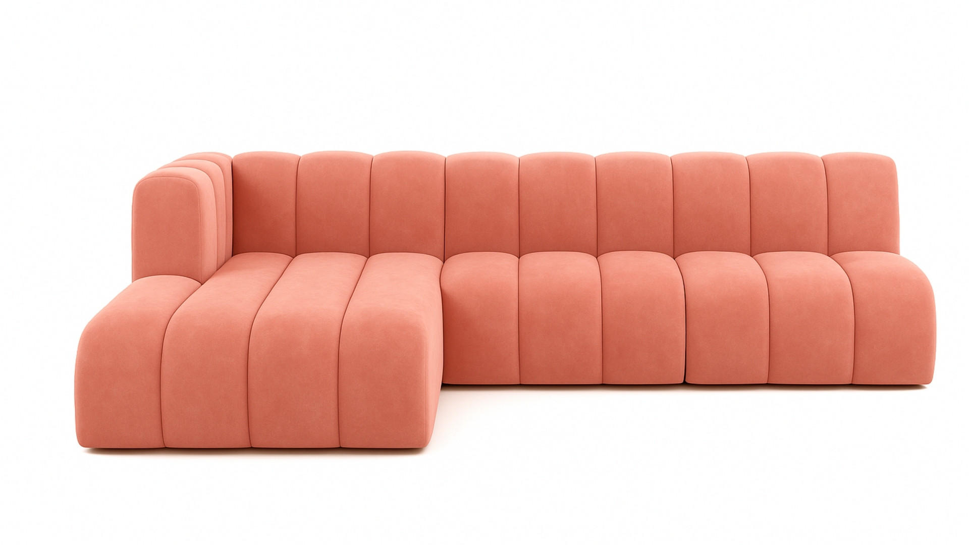 ECKSOFA GRAND L 295 cm, Stoff Salvador, Rosa, Links - Rosa, Holz (295/179cm) - Kaiser Möbel