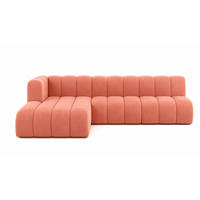 ECKSOFA GRAND L 295 cm, Stoff Salvador, Rosa, Links - Rosa, Holz (295/179cm) - Kaiser Möbel
