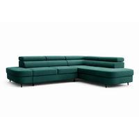 ECKSOFA Priam L-Form mit Schlaffunktion und Stauraum Modern Form Grün - Dunkelgrün, Holz/Textil (275/203cm) - Muffo