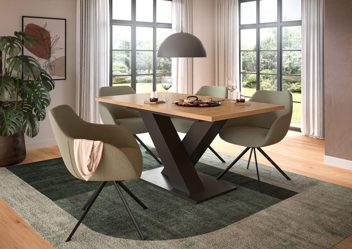 ESSTISCH MOTION (B/H/T: ca. 150/76/90 cm) in grau/Artisan Oak Nachbildung - Grau, Holzwerkstoff (90/150/76cm)