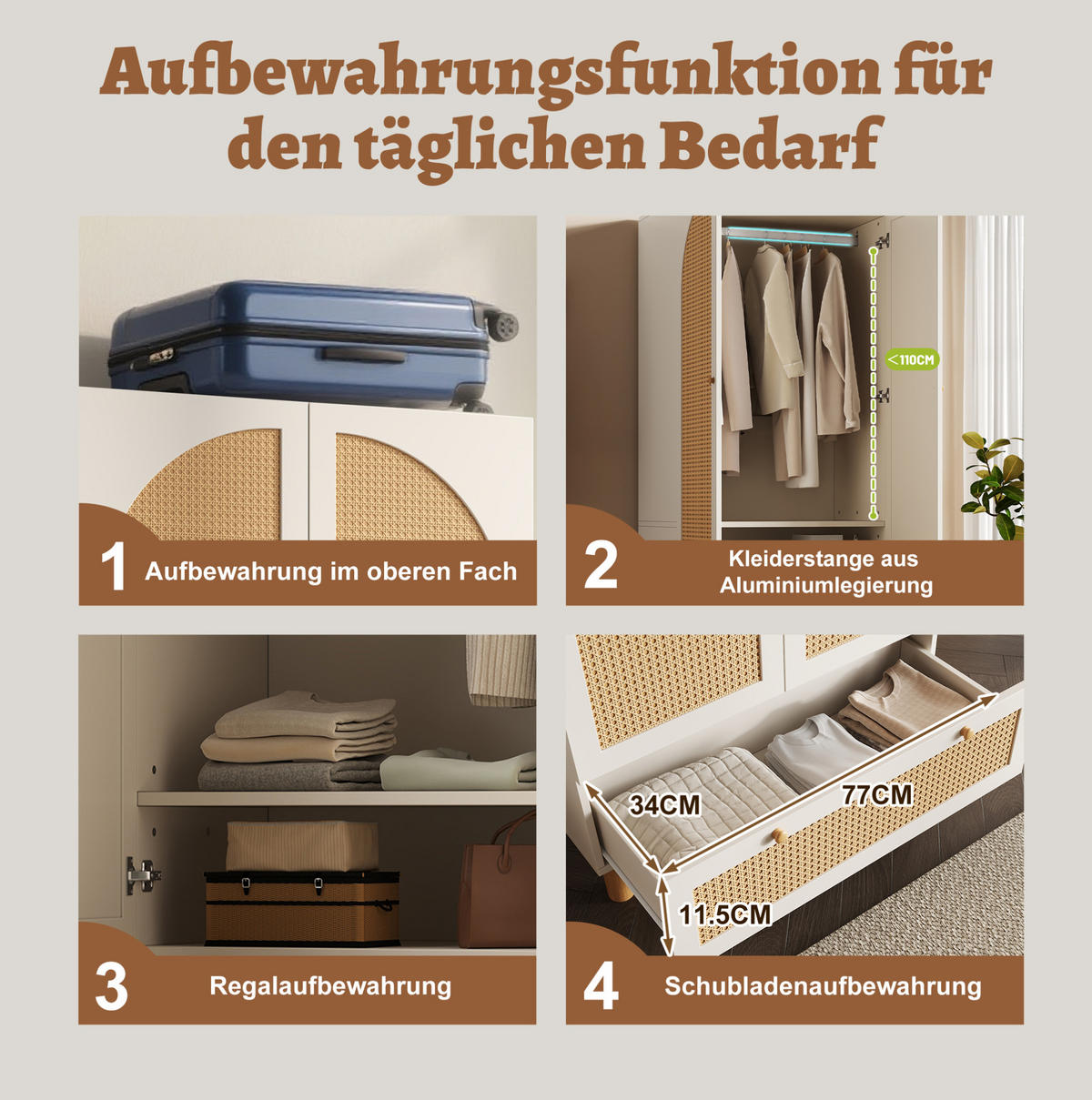 KLEIDERSCHRANK 85,5/180,5/52 cm Weiß aus Holz mit Schublade - Weiß, Holz (52/180.5/85.5cm) - OKMYHOME