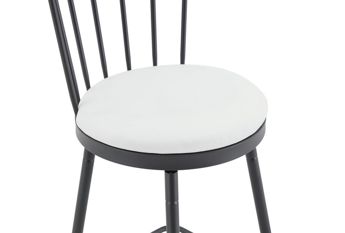 BARHOCKER mit gepolstertem Sitz Metall Weiß - Weiß, Metall (39/96/39cm) - Meubliv