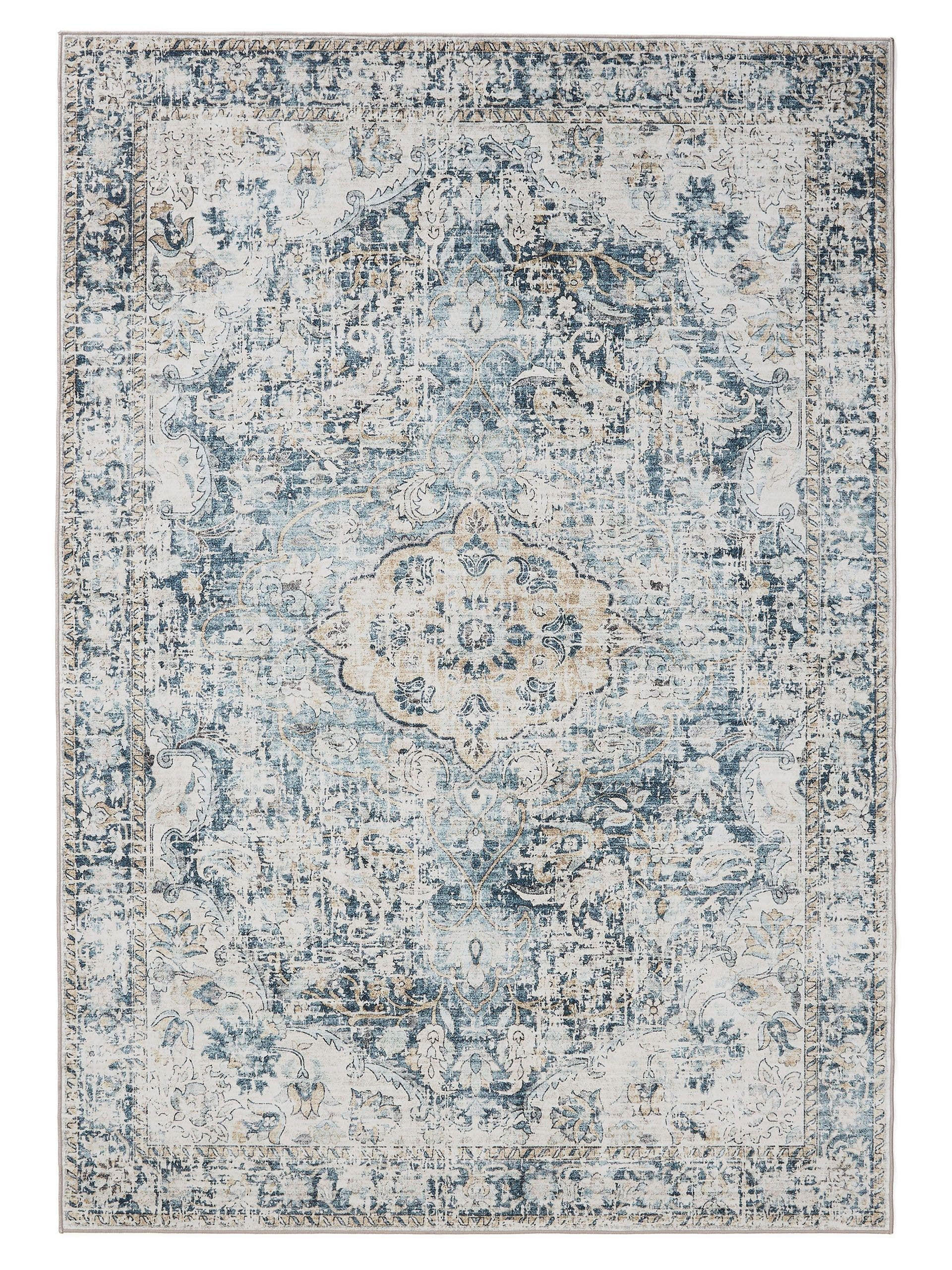 VINTAGE-TEPPICH George waschbar 120x170 cm - Blau, Kunststoff (120/170cm) - benuta