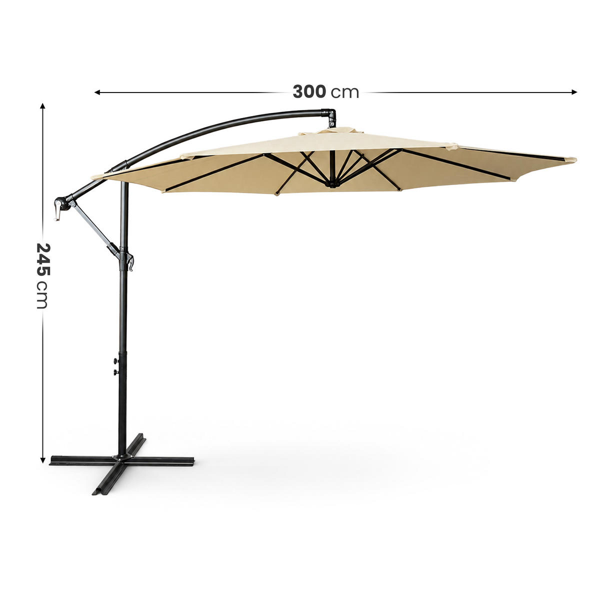 SONNENSCHRIM Beige 245/300 cm - Beige/Schwarz, Metall (300/300cm) - Akord