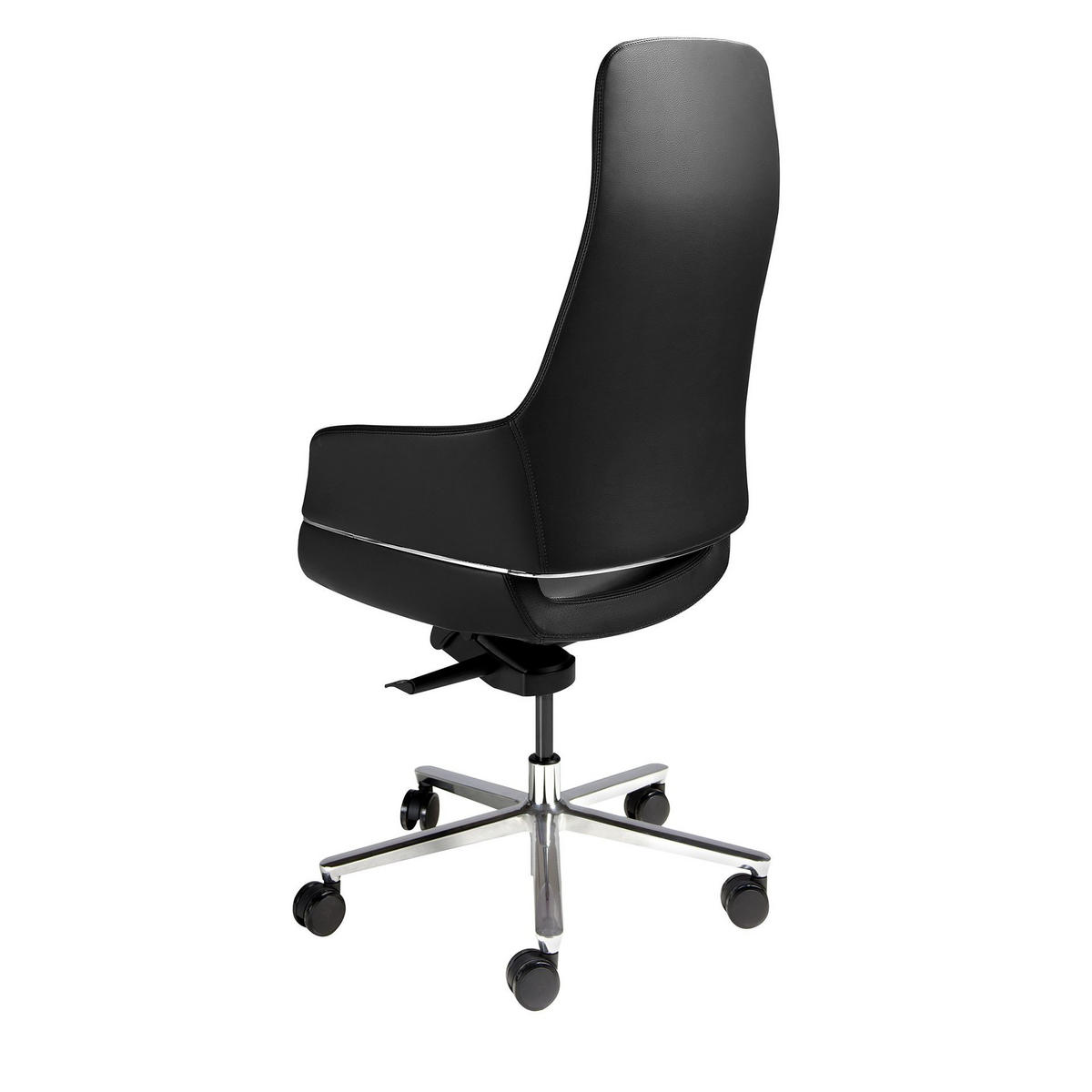 CHEFSESSEL Drehbarer aus schwarzem Kunstleder 66/62/123 cm - Silberfarben/Schwarz, Leder/Textil (66/123/62cm) - ANGEL CERDA