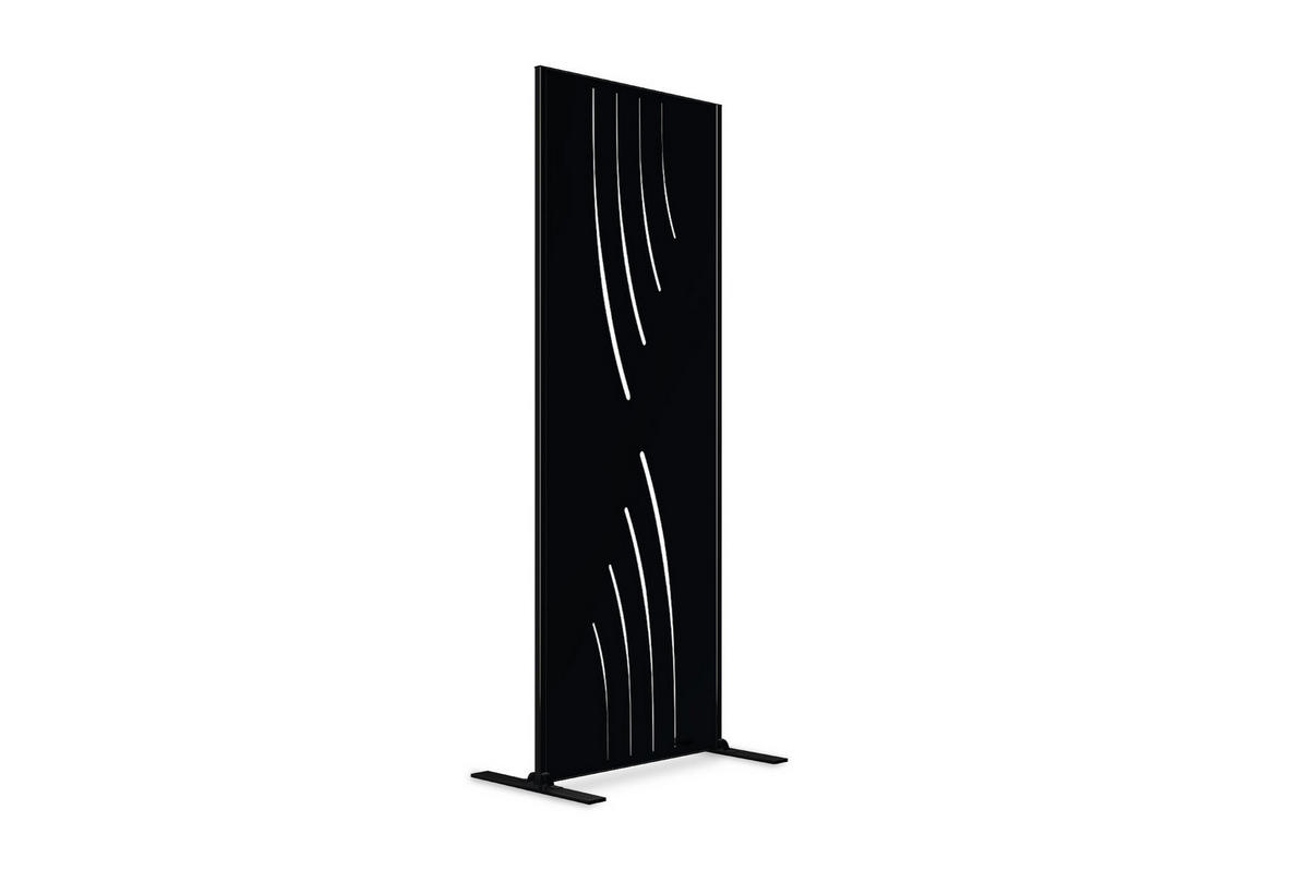 SICHTSCHUTZPANEELE dekorativ 2er-Set Veleta schwarz H.160cm Vollmuster - Schwarz, Metall (60/160cm) - Casanoov