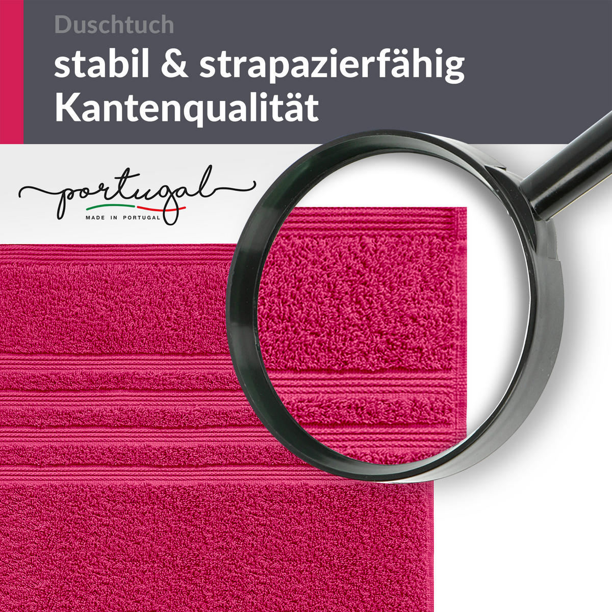 DUSCHTUCH London Rhabarber Rot 2er Set 70x140 - Pink, Textil (70/140cm) - Lashuma