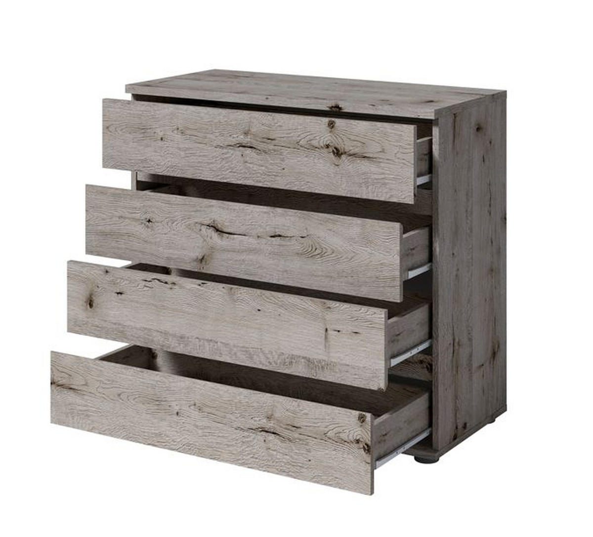 KOMMODE Wellington Eiche 91/84/42 - Grau, Holzwerkstoff (91/84/42cm) - RAUMHIRSCH FURNITURE
