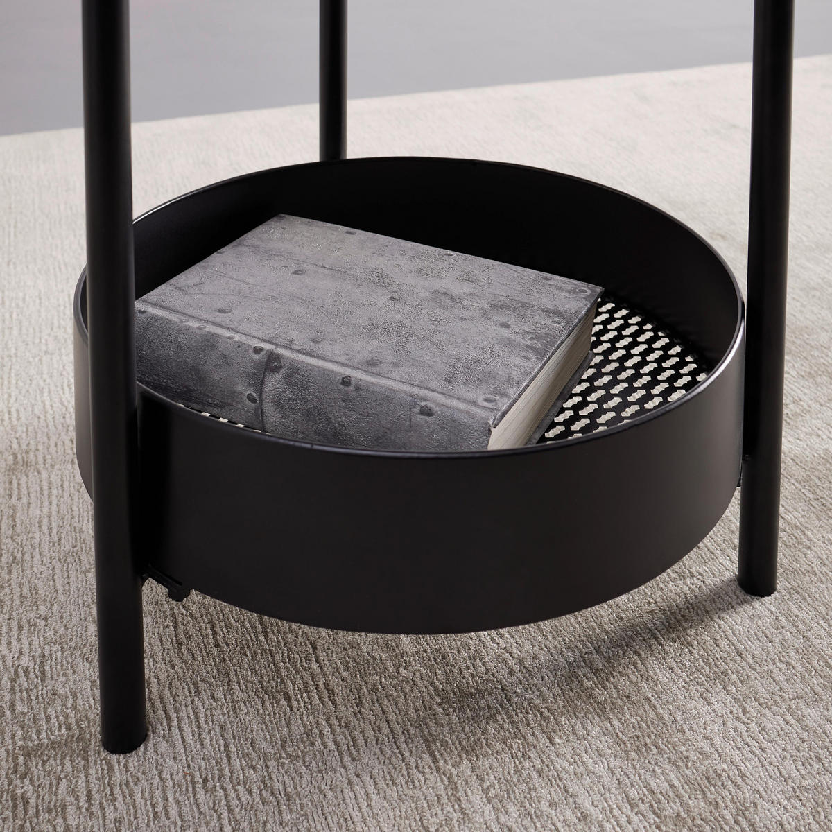 BEISTELLTISCH Ketty Walnussfarben MDF Rund - Walnussfarben, Metall (51/51/50cm)