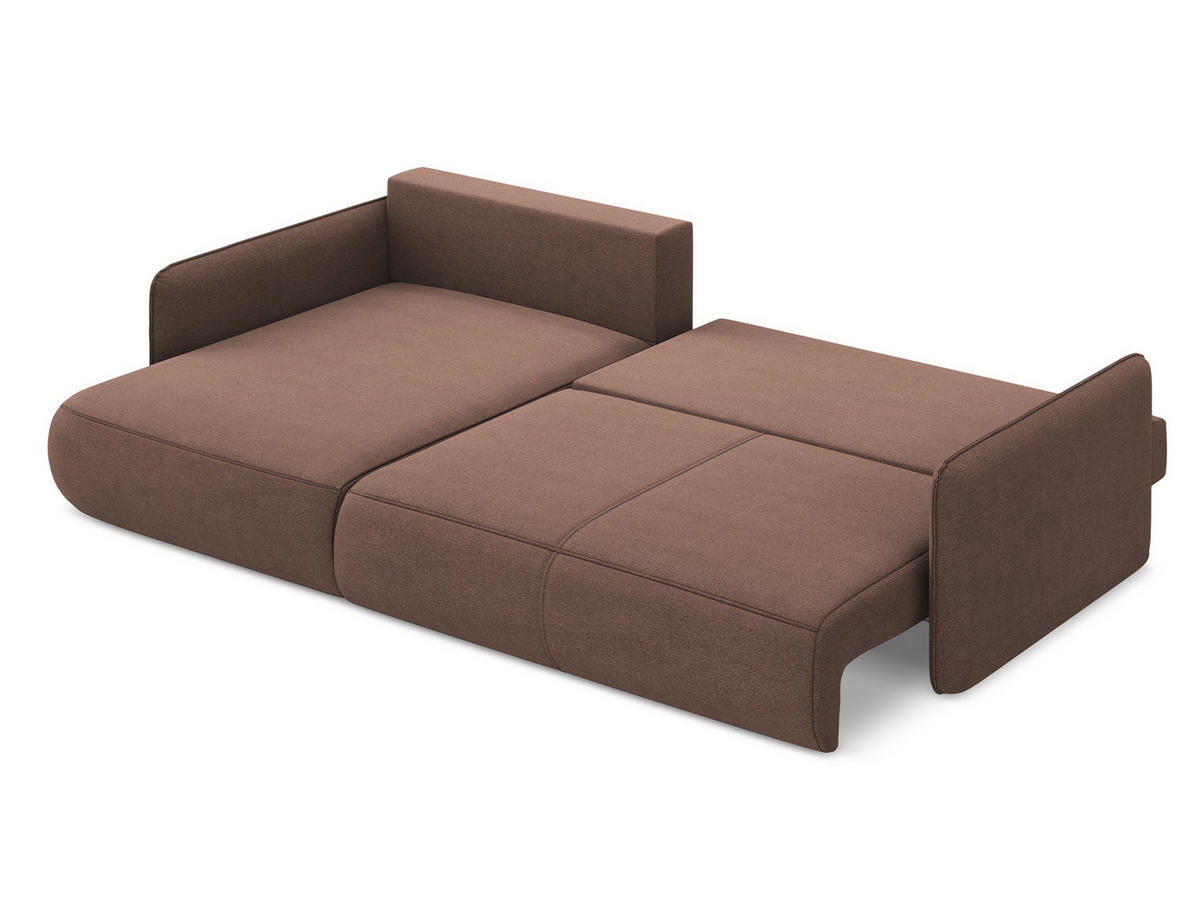 ECKSOFA mit Schlaffunktion Strukturstoff Stoff Pink - Pink/Hellrosa, Kunststoff/Textil (148/240cm) - Makamii