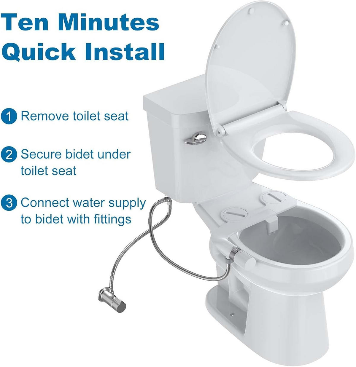 WC-BIDET-AUFSATZ, weiß,35/8/18CM - Weiß, Kunststoff (8/18/35cm)