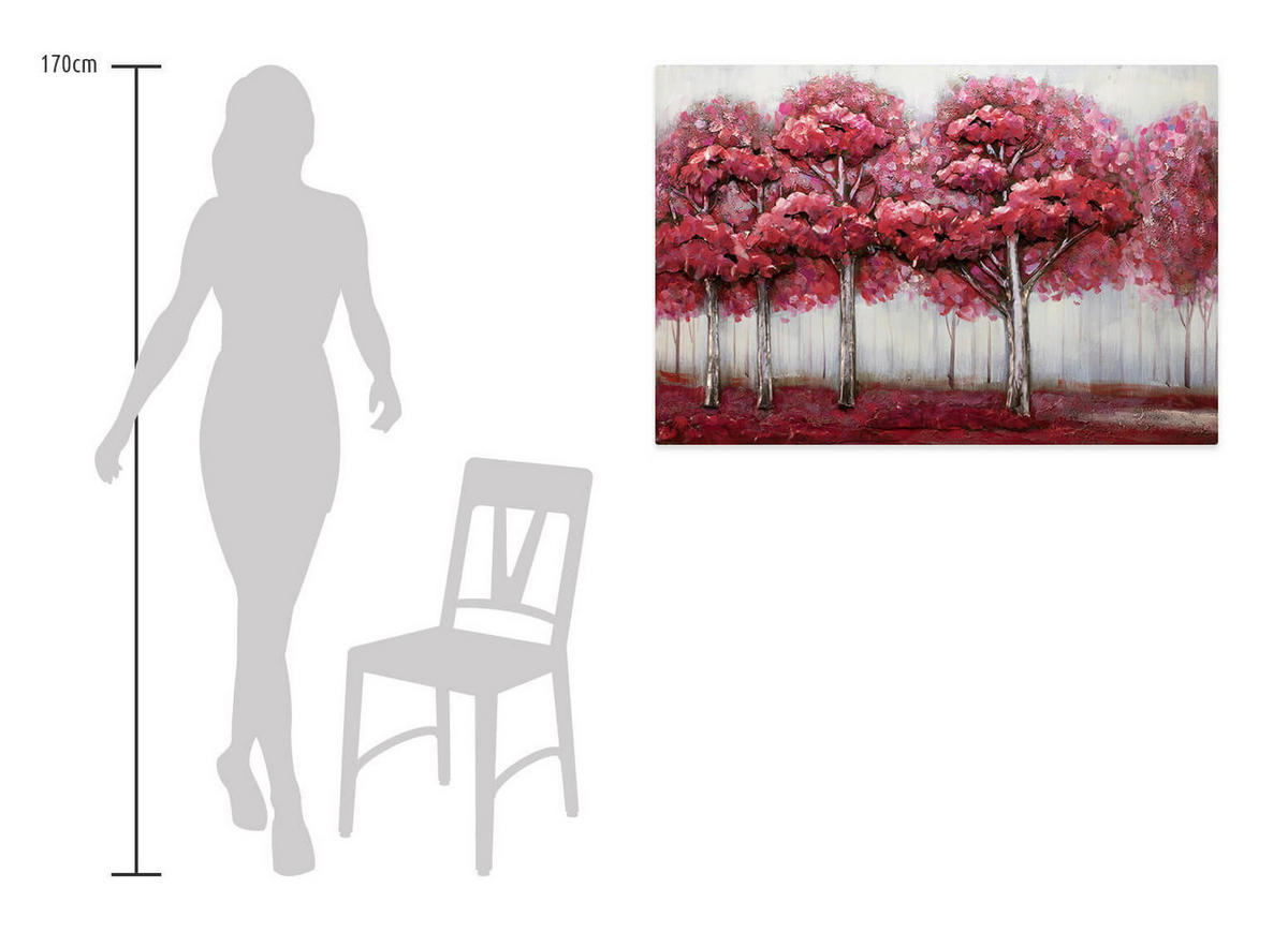 METALLBILD Pink 100/70 cm - Pink, Metall (5.7/70cm) - KUNSTLOFT
