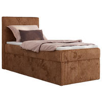 BOXBETT TILIANO 90/200 - Orange Cord - H4 - Visco Topper - Links - Orange, Textil (90/200cm) - MKS