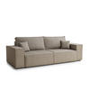 SOFA MIT SCHLAFFUNKTION Milos Beige Samtstoff - Beige/Schwarz, Holz/Holzwerkstoff (255/70/105cm) - Maison de Reve