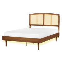 BETT 140/200 cm Braun Varzy - Braun/Naturfarben, Holz (140/200cm) - Beliani
