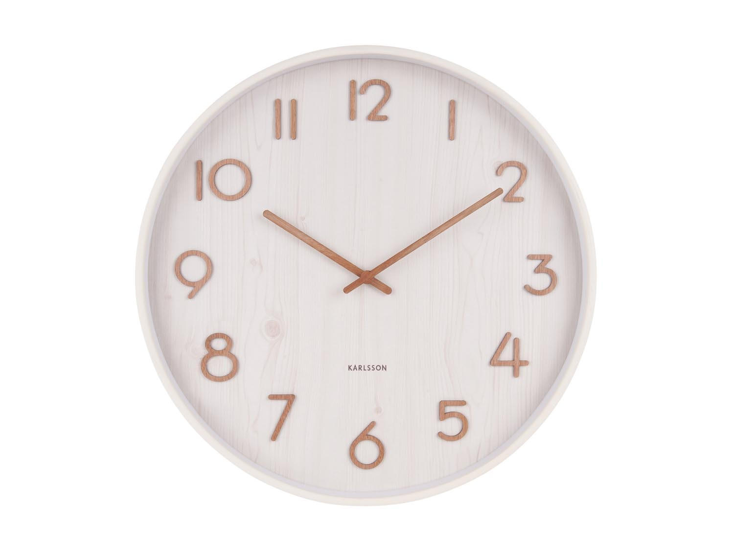 WANDUHR Pure Ø40 cm - Weiß, Holz (40/40/4.5cm) - Karlsson