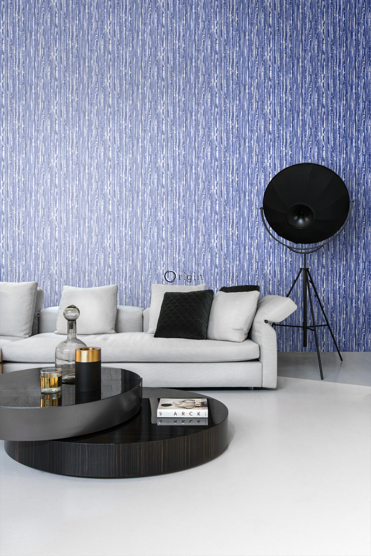TAPETE Streifen 53 cm x 10.05 m - Blau, Papier (53/1000cm) - Origin Wallcoverings