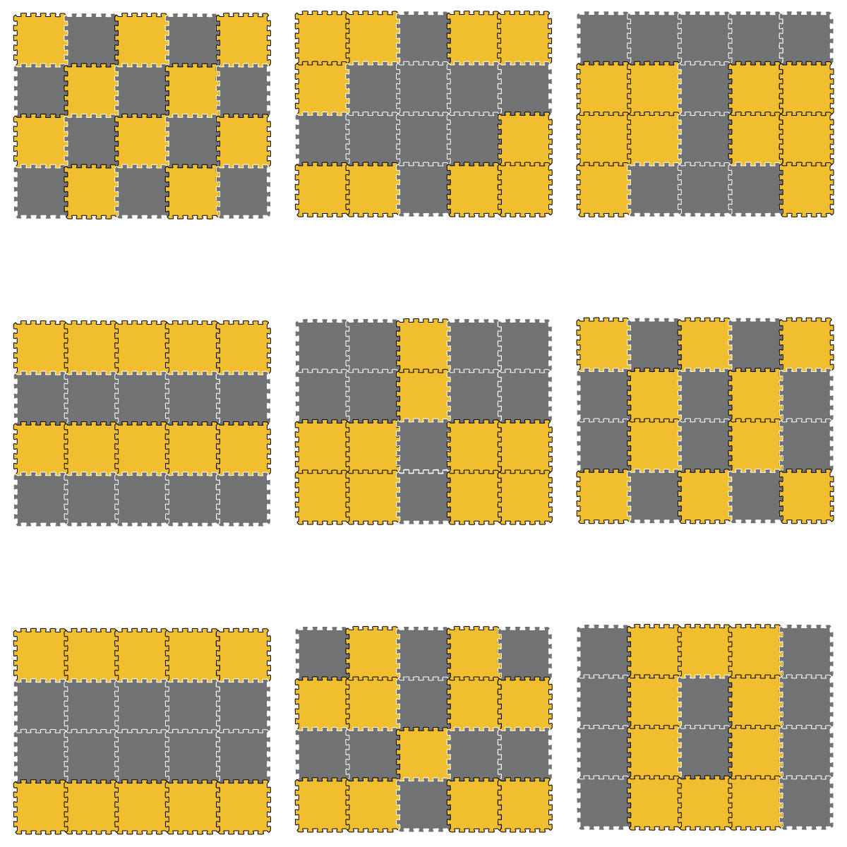SPIELMATTE ab Null - 180/90/1 cm Puzzlematte Grau - Multicolor, Kunststoff (30/30cm) - Littletom