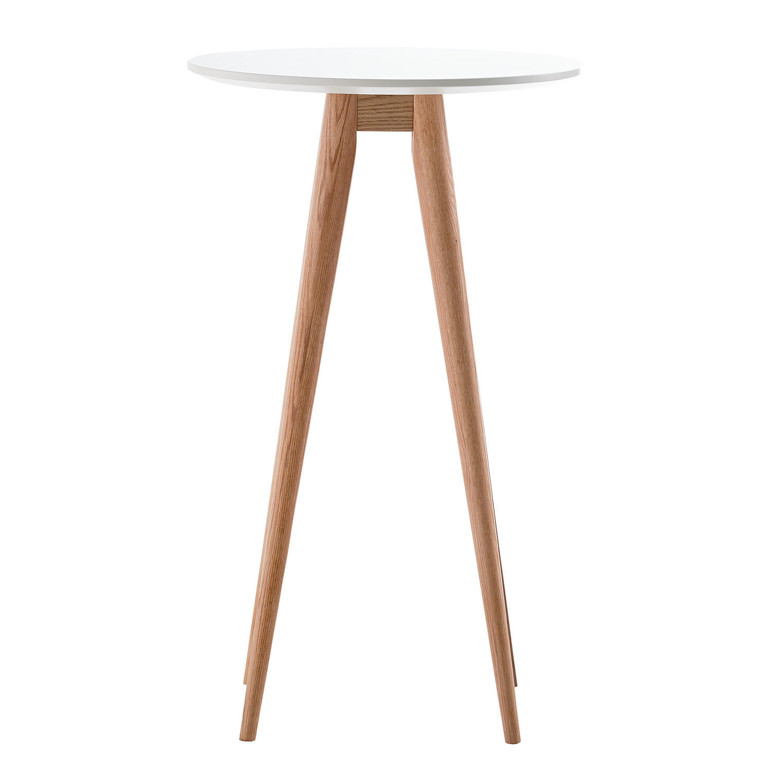 BARTISCH - Eiche teilmassiv - Weiß, Holzwerkstoff (60/60/100cm) - home24