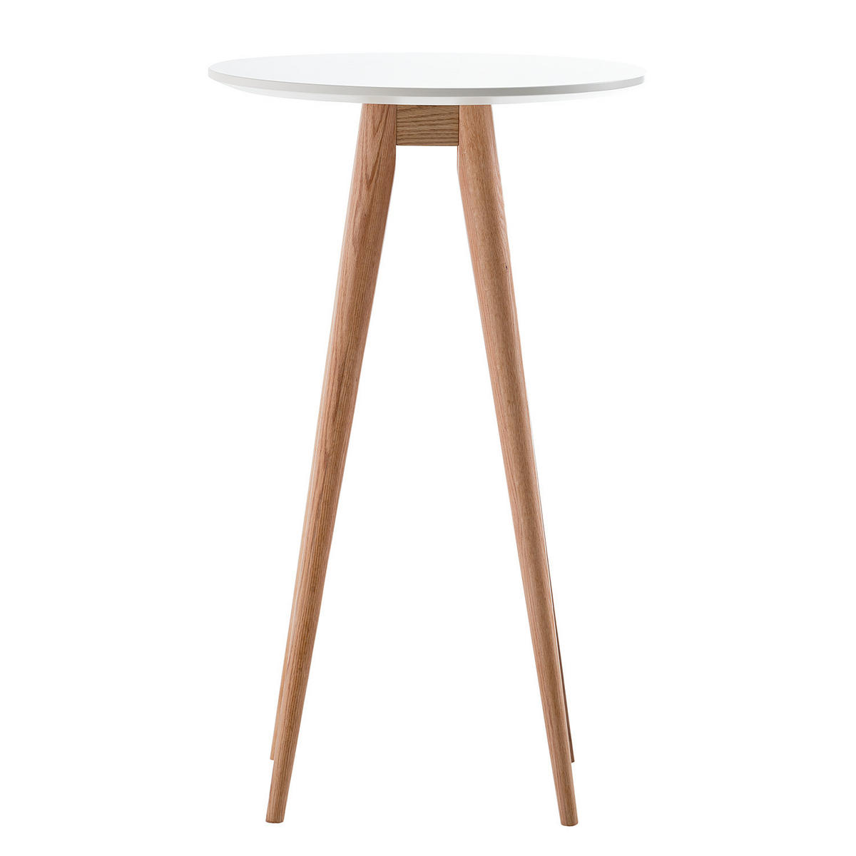 BARTISCH - Eiche teilmassiv - Weiß, Holzwerkstoff (60/60/100cm) - home24