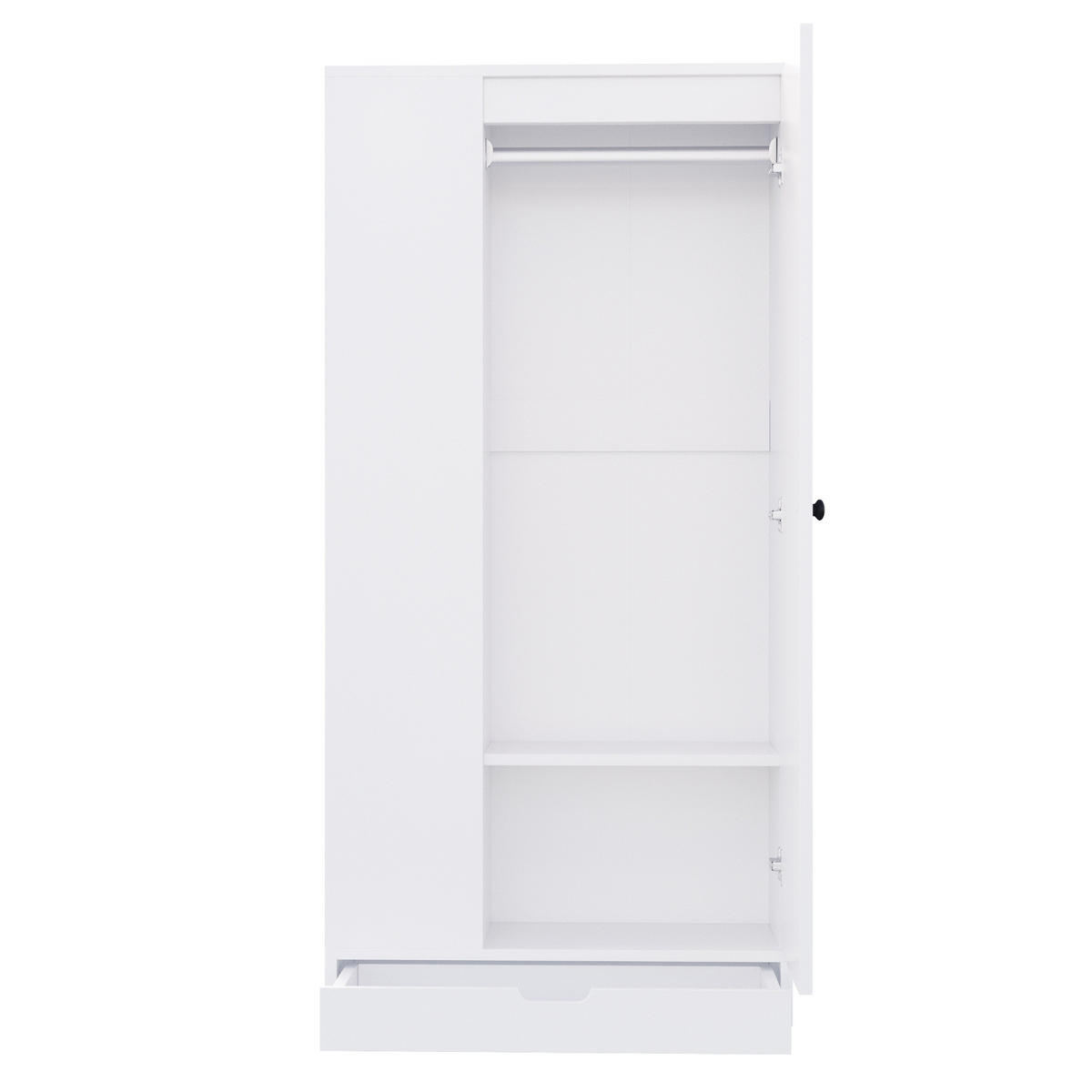 ORMAR od drva 70x40x170 cm bijela s vratima i policama za urednu pohranu - bijela, drvni materijal (70/170/40cm) - Modfu
