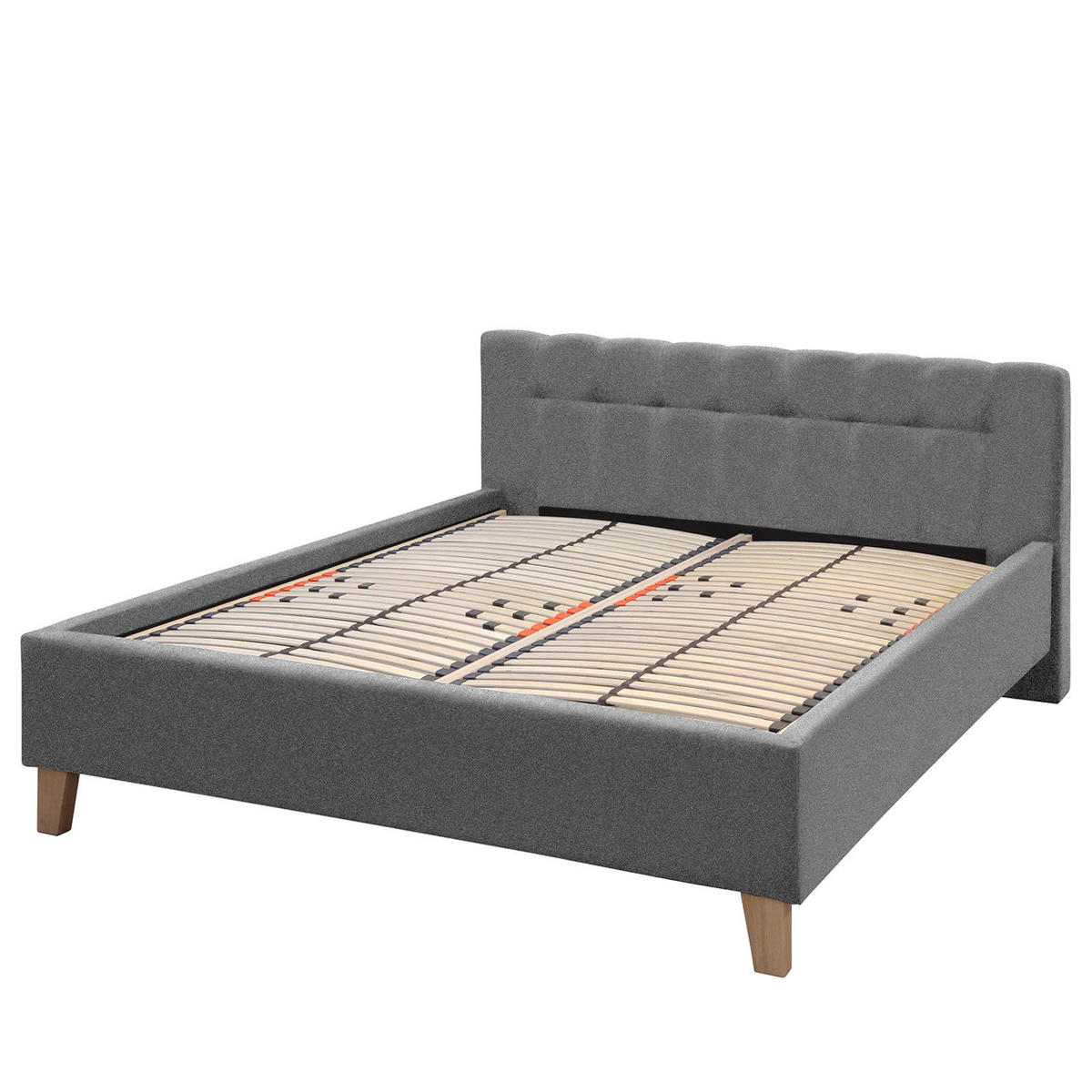 POLSTERBETT - Webstoff - Grau, Textil (200/200cm) - home24