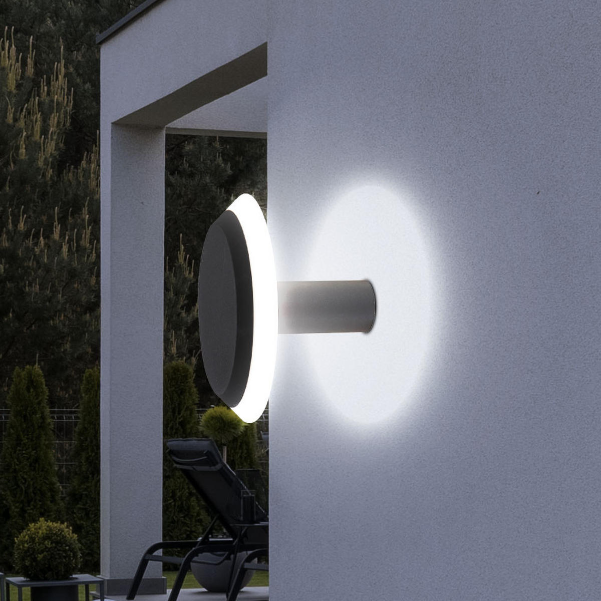 LED AUSSEN-WANDLEUCHTE ALU Grau - Anthrazit, Metall (13.7/13.7/20cm) - Globo Lighting