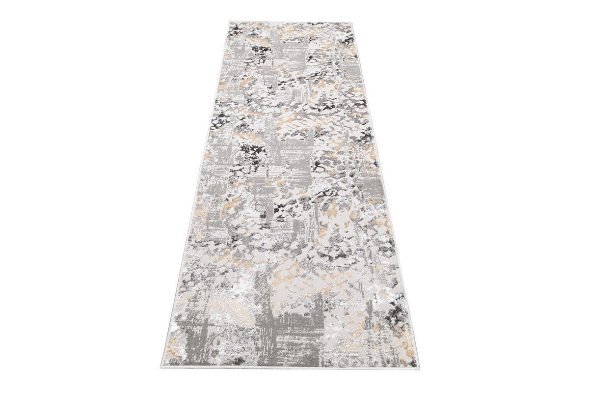 LÄUFER Crystal Hellgrau Marmor Optik 100/300 cm - Hellgrau, Textil (100/300cm) - Tapiso