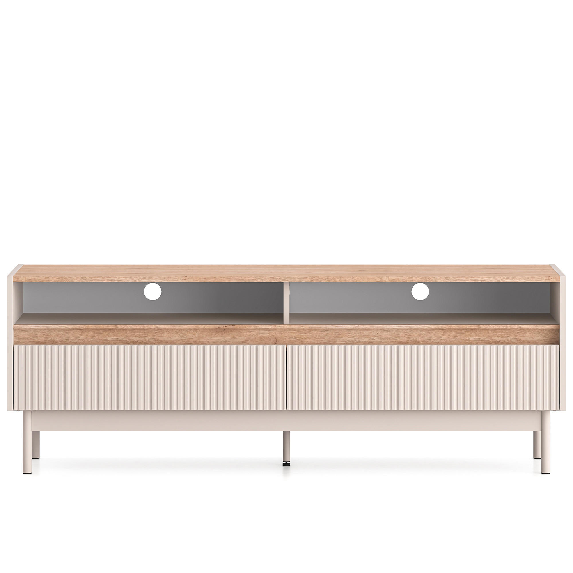 Konsimo® Tv-Lowboard Creme, Eiche 154x55x40 cm