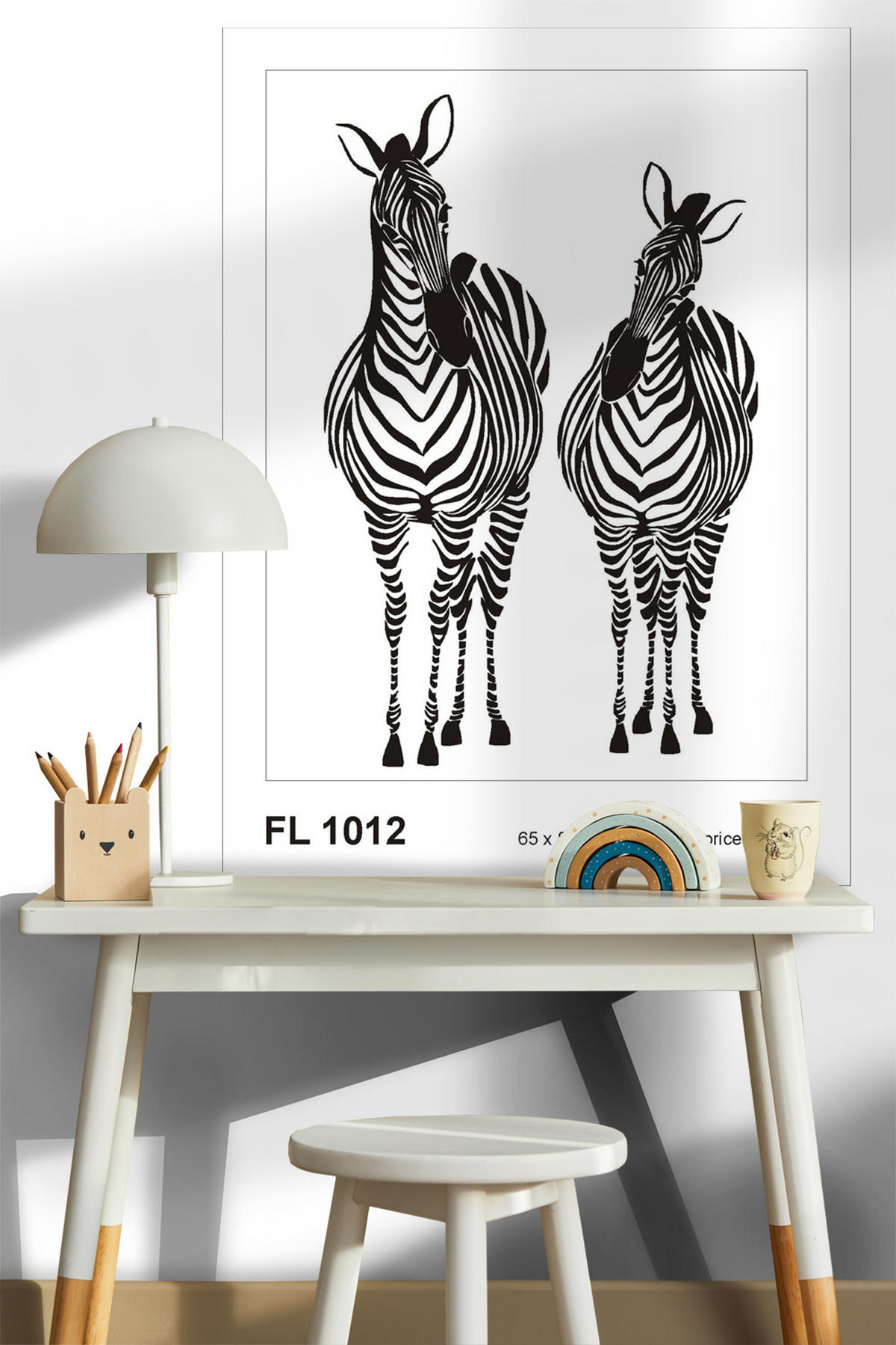 WANDTATTOO Zebras 85 x 65 cm - Schwarz, Papier (85/65/65cm) - Sanders & Sanders