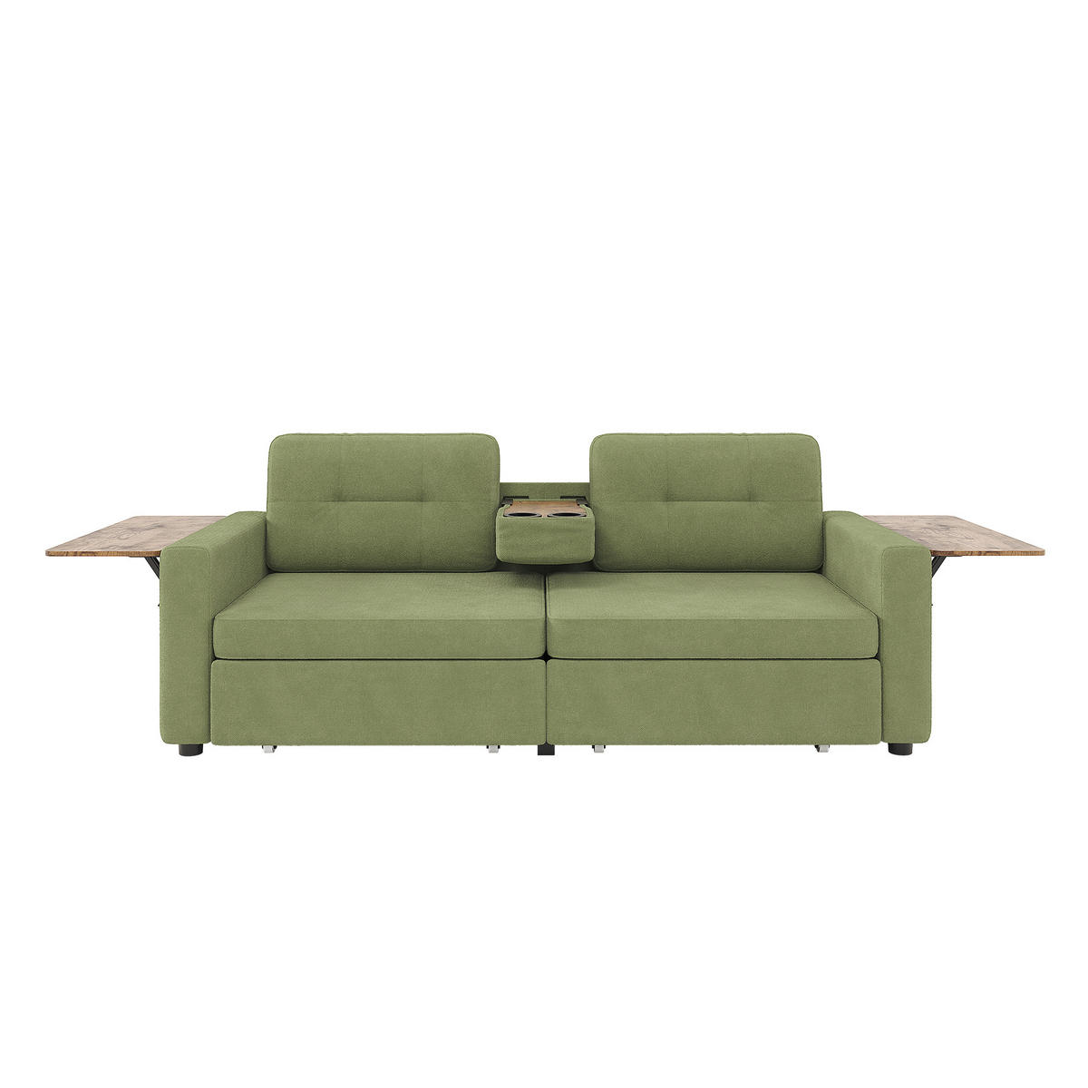 2-SITZER-SOFA mit Laptop-Tisch und Stauraum, DE-42611, Grün - Grün, Metall (178/57.5/71cm) - ComfortXL