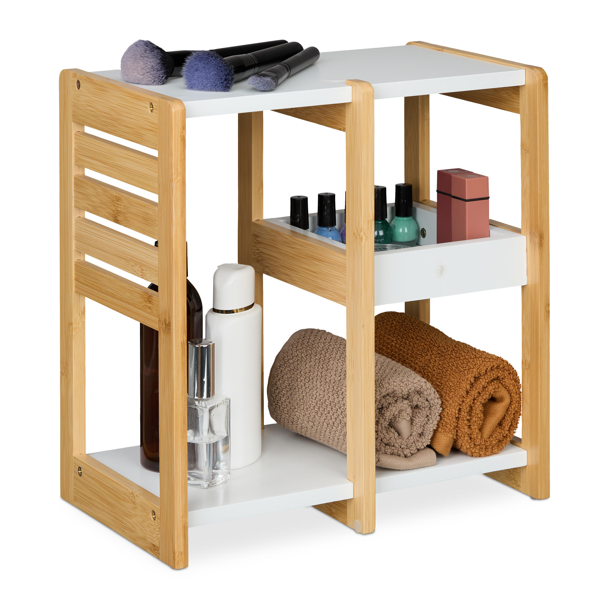 BADREGAL - Multicolor, Holz/Holzwerkstoff (34/35/20cm) - Relaxdays
