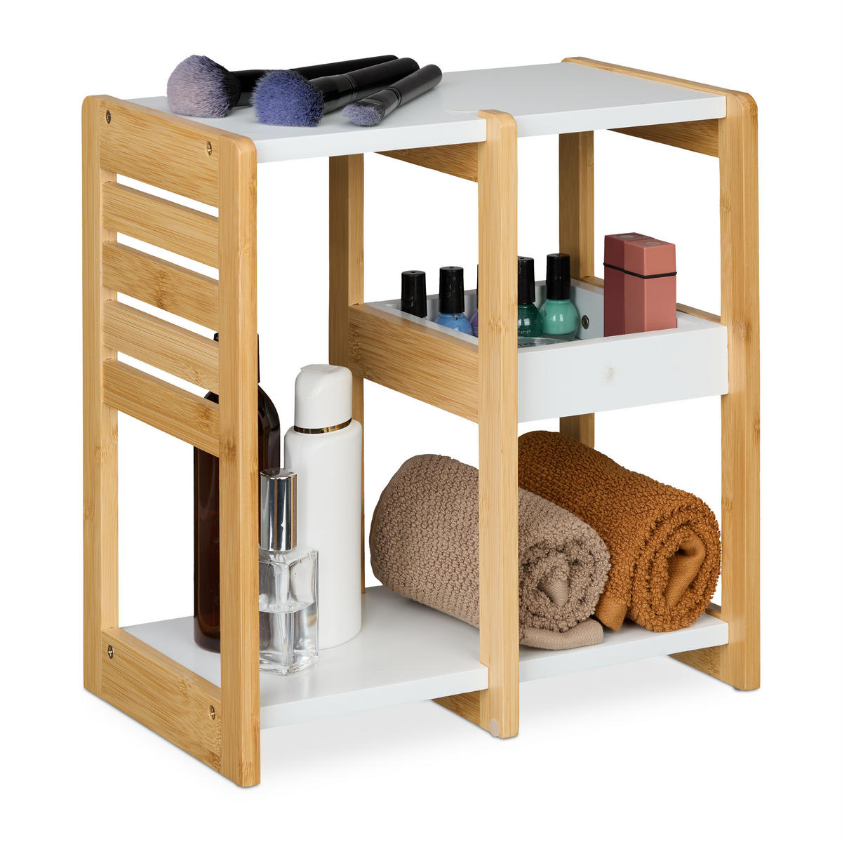 BADREGAL - Multicolor, Holz/Holzwerkstoff (34/35/20cm) - Relaxdays