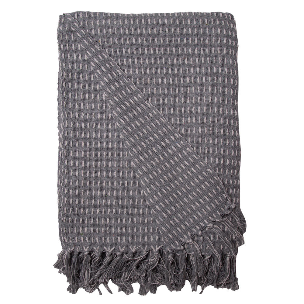 DECKE Straight 130x180 cm, 100% Baumwolle, Mitternachtsblau - Blaugrau, Textil (130/180cm) - Au Maison