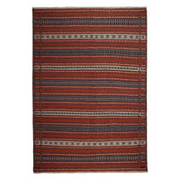 KELIM-TEPPICH handgewebt Kordi Beige, Rot 244/169 cm Schurwolle - Blau/Beige, Textil (169/244cm) - Looma