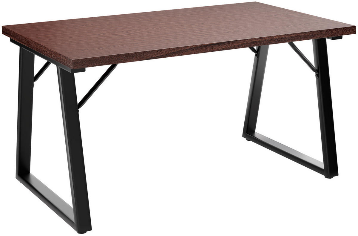 ESSTISCH in Holz, Metall 140/80/75cm - Walnussfarben/Schwarz, Holzwerkstoff (80/140/75cm) - HOMAVO