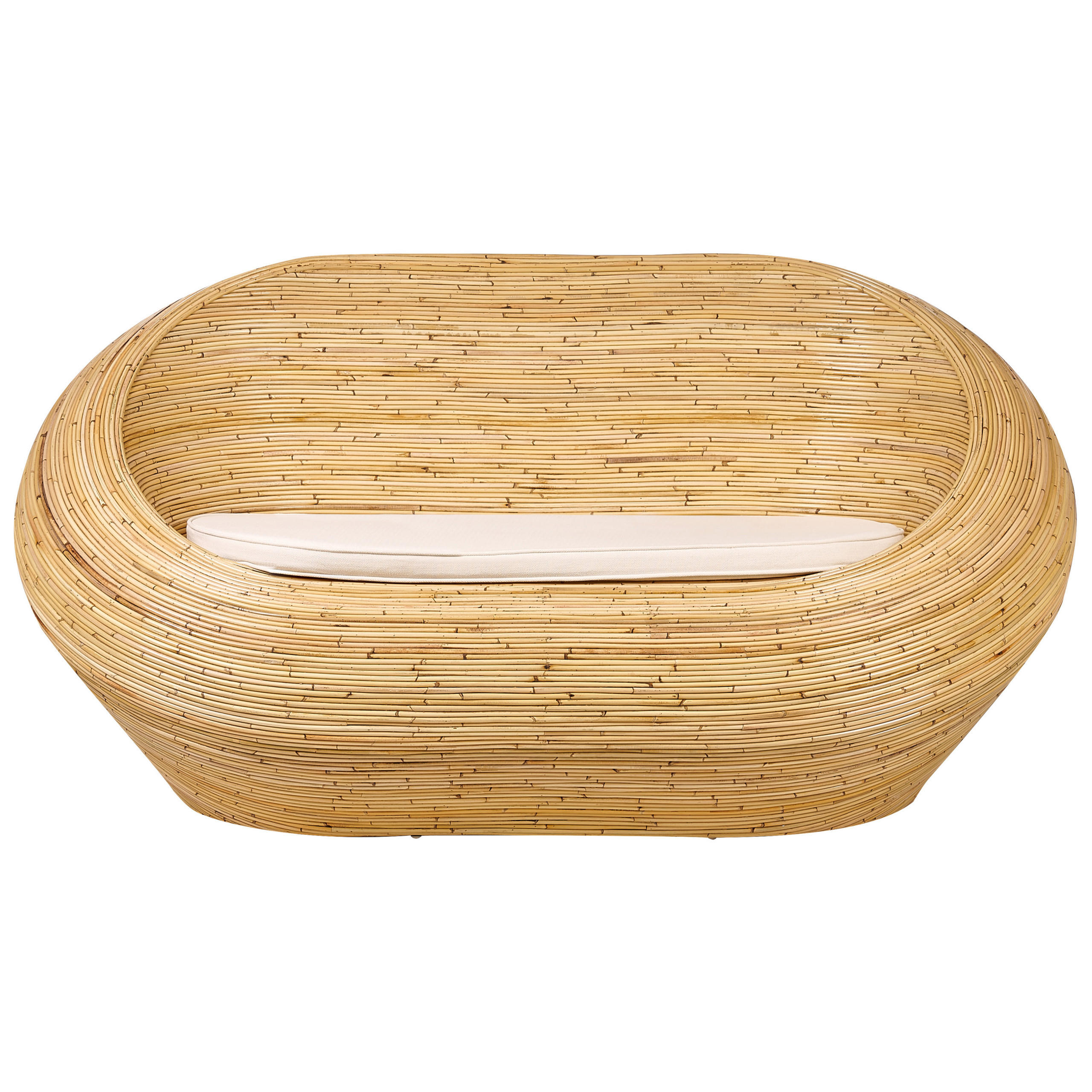 GARTENSOFA 2-Sitzer Naturfarben Maiori - Beige/Naturfarben, Naturmaterialien (180/88/110cm) - Beliani