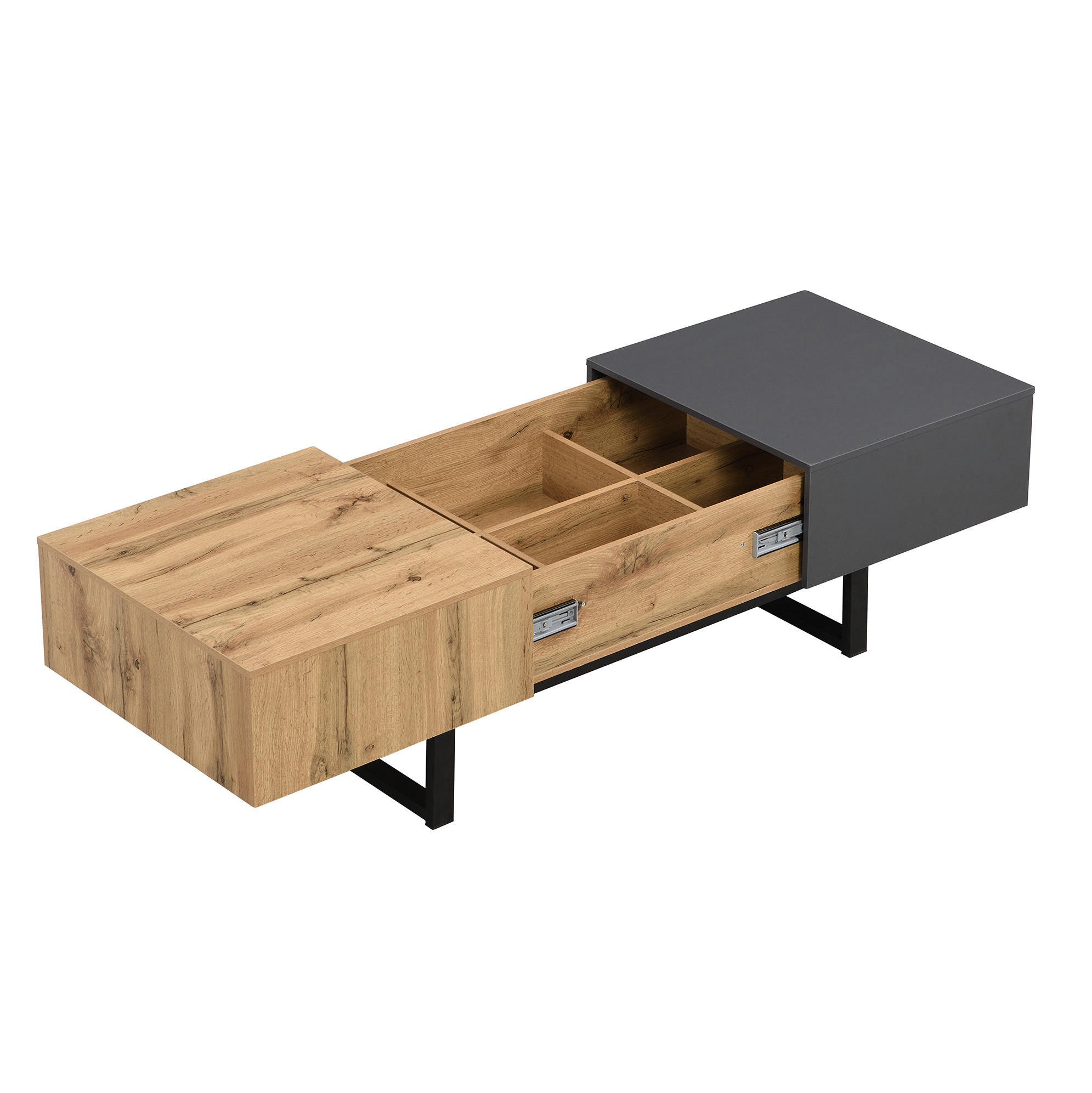 COUCHTISCH aus Spanplatte 100x40x55 cm in Natur mit Stauraum - Naturfarben, Holzwerkstoff (100/40/55cm) - Modfu