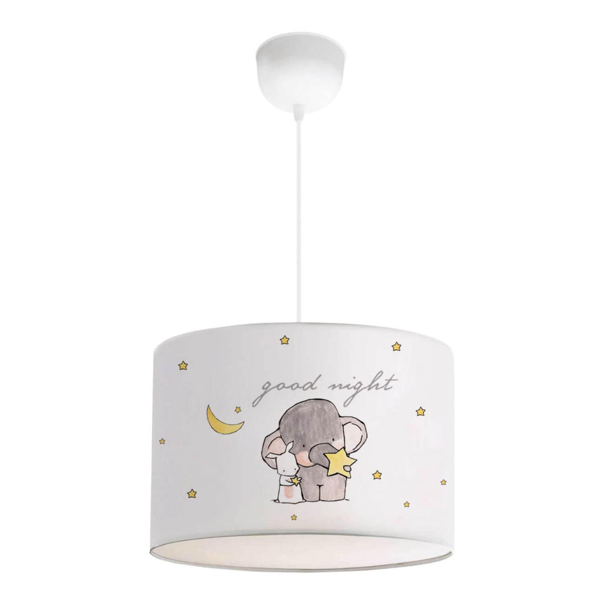 KINDERHÄNGELEUCHTE Rugby - Weiß/Grau, Textil (28/28/70cm) - lux.pro